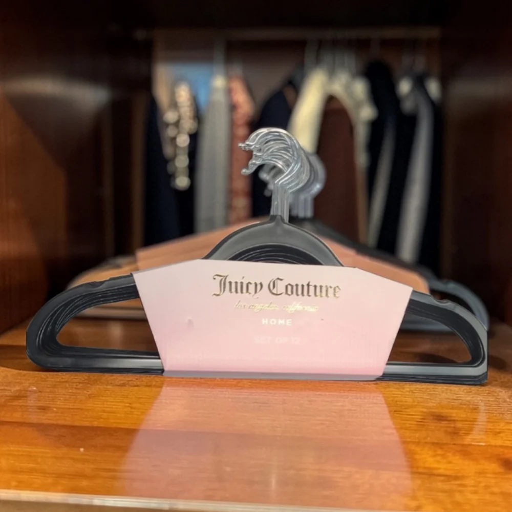 Juicy Couture Black and Silver Hangers - Set Of 12